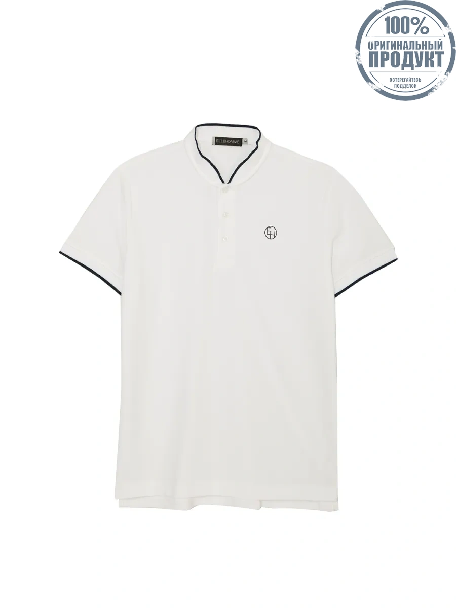 ELLE HOMME Men Mandarin collar shirt short sleeves Smart fit W8K912 - White ELLE HOMME Men Mandarin collar shirt short sleeves Smart fit W8K912 - White