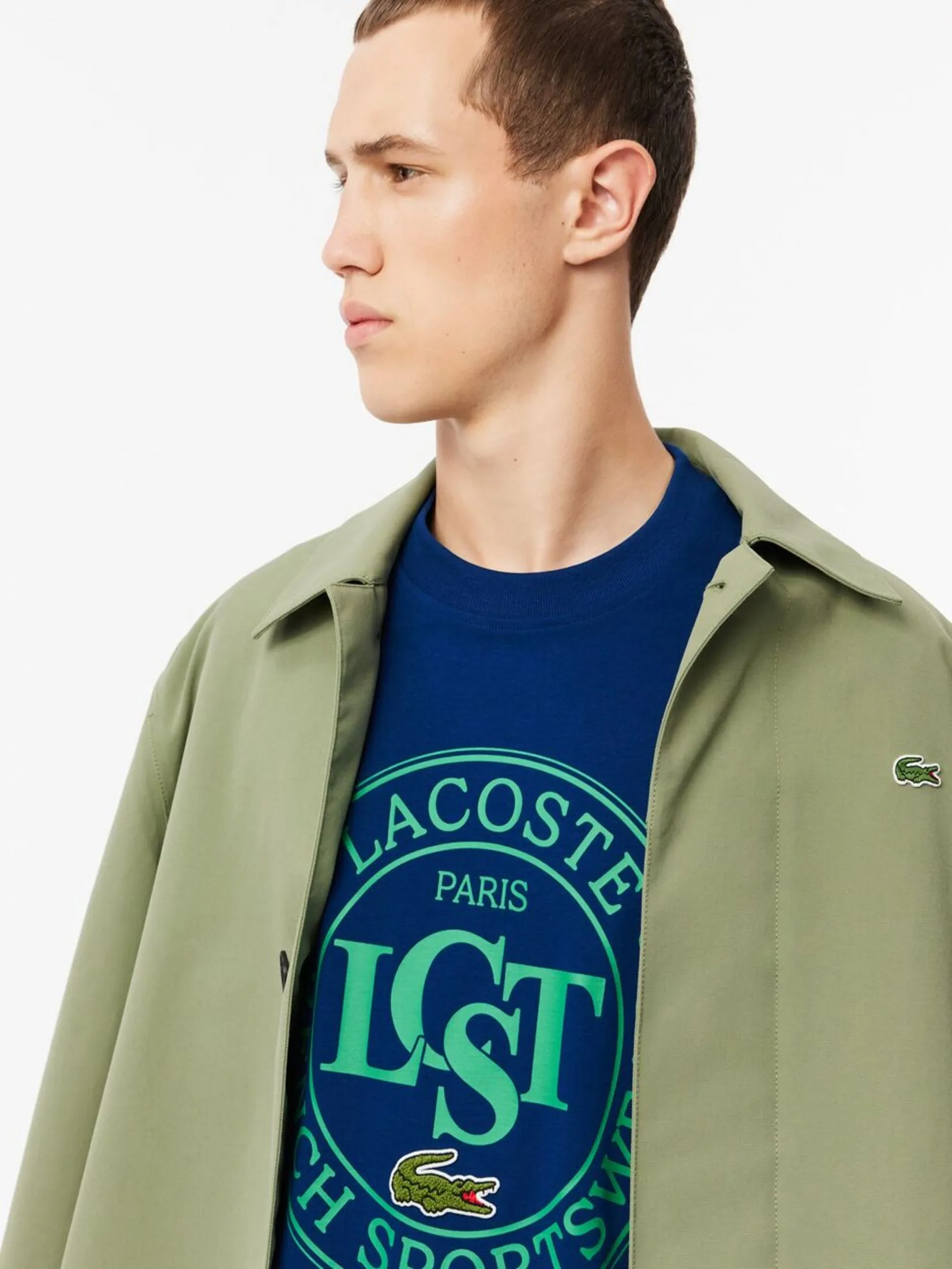 LACOSTE Loose Fit Heavy Cotton Printed T-shirt Blue LACOSTE Loose Fit Heavy Cotton Printed T-shirt Blue