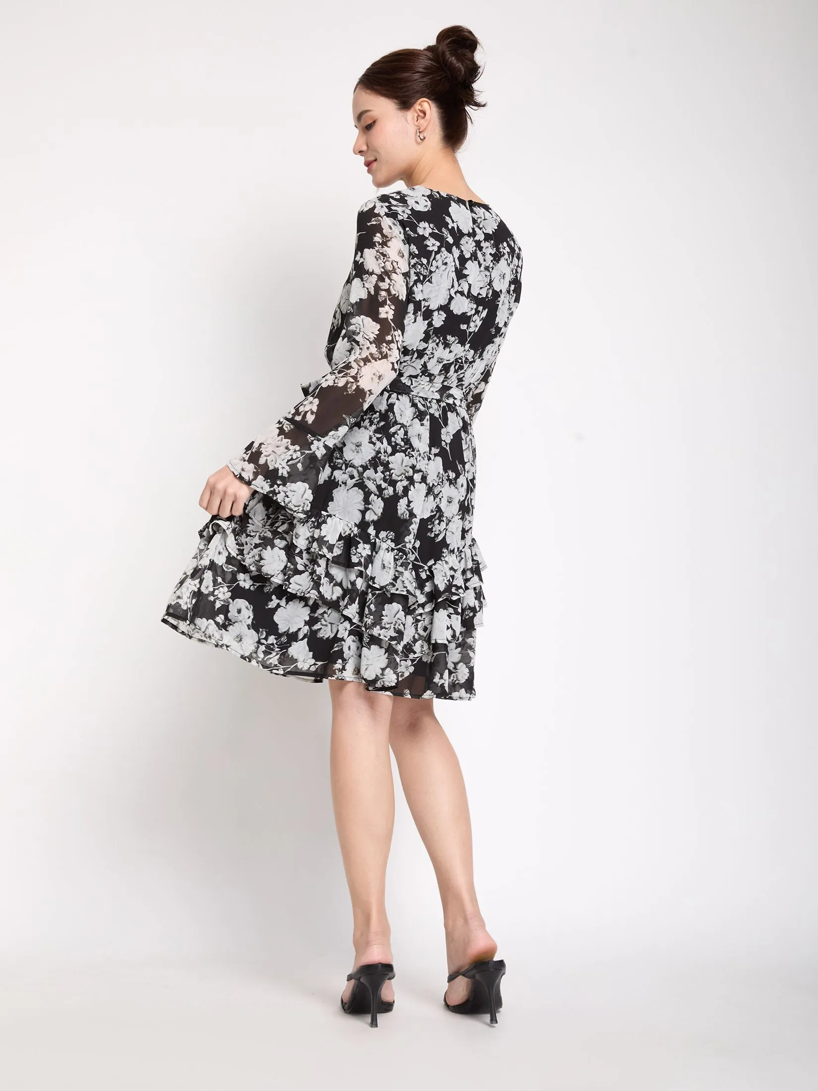 FOF Women Dress Flare Skirt Black FOF Women Dress Flare Skirt Black