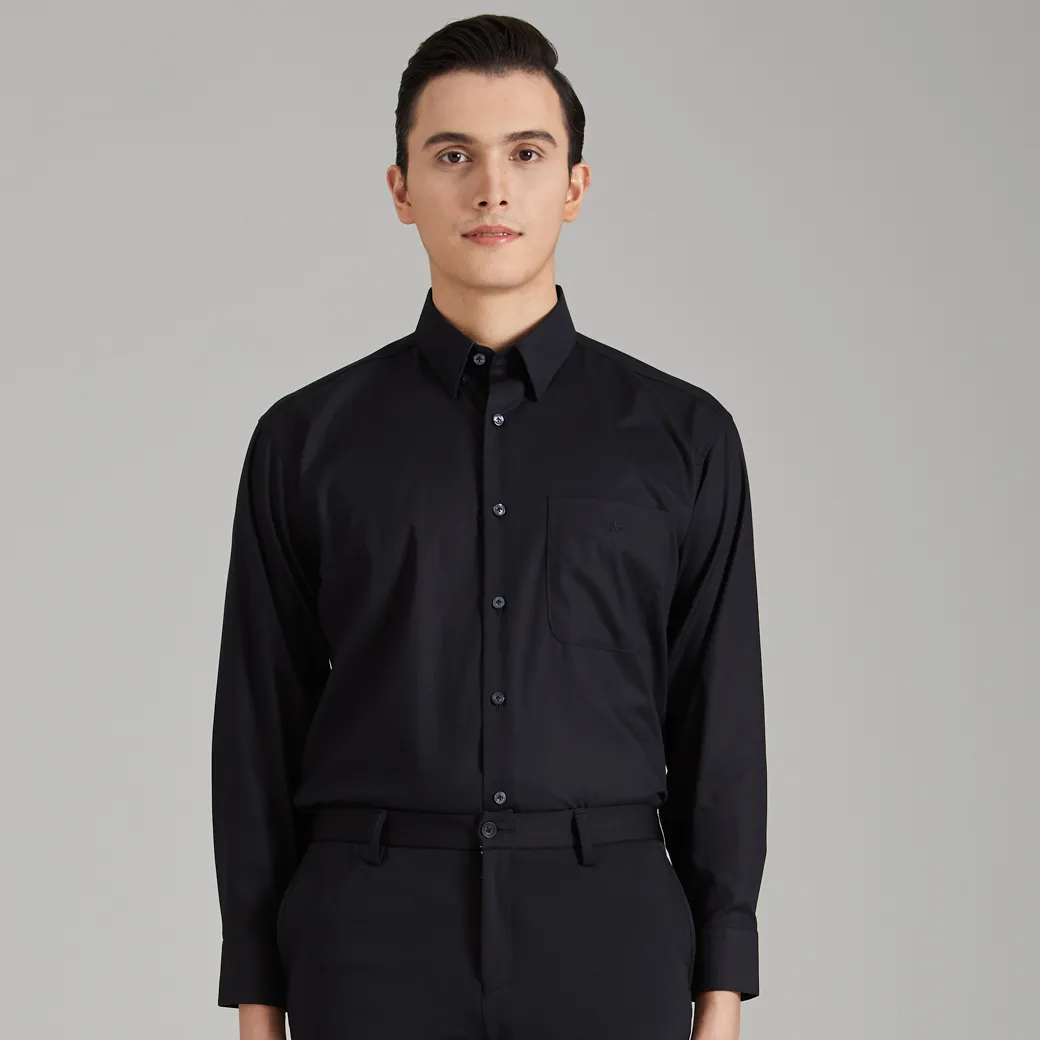 ARROW Wrinkle Free Shirt Long Sleeve Comfort Fit Cotton 100% Black MACC9U9BL ARROW Wrinkle Free Shirt Long Sleeve Comfort Fit Cotton 100% Black MACC9U9BL