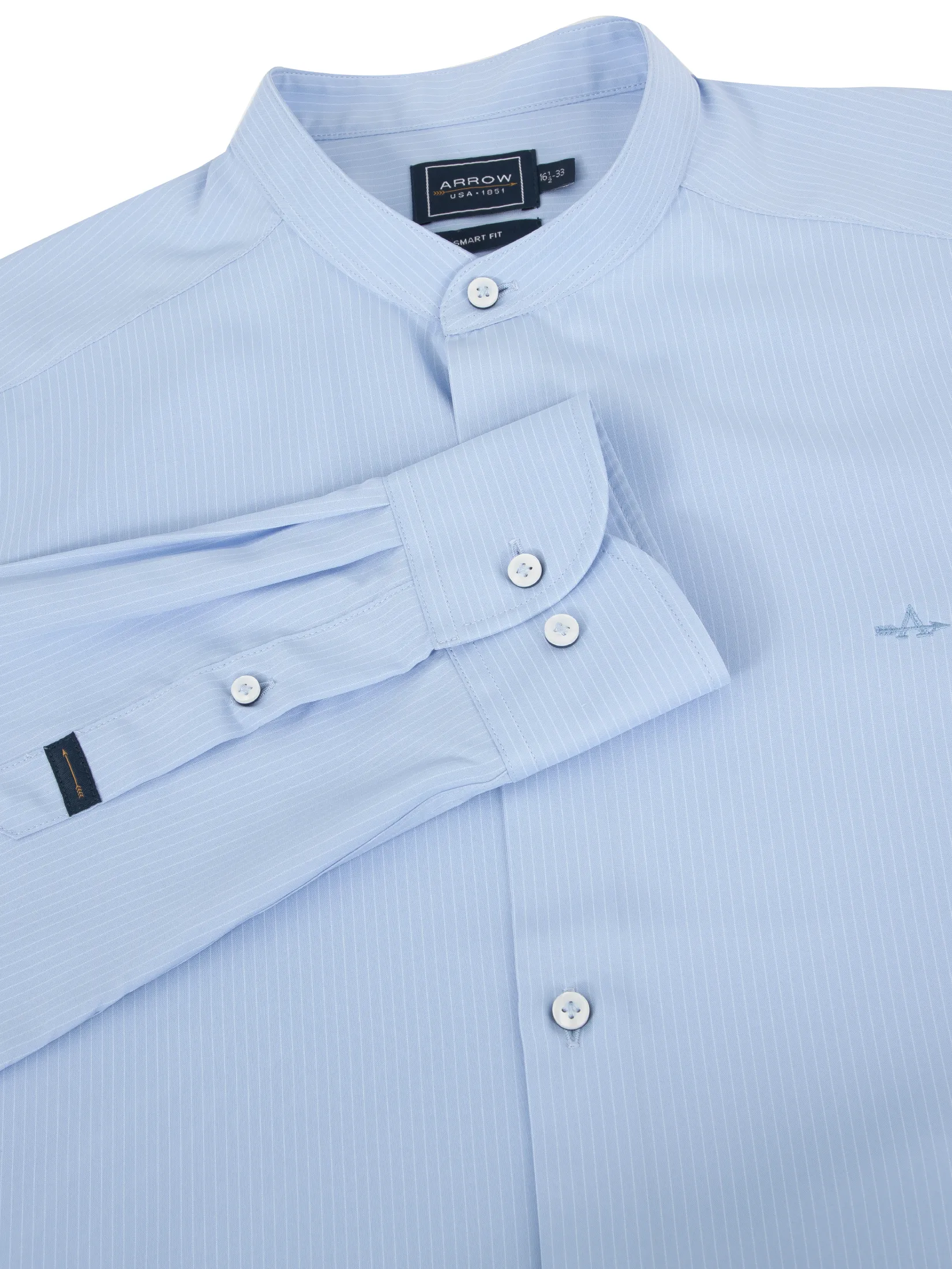 ARROW Mandarin collar shirt long sleeves SMART style MACM305BU  - Blue ARROW Mandarin collar shirt long sleeves SMART style MACM305BU  - Blue