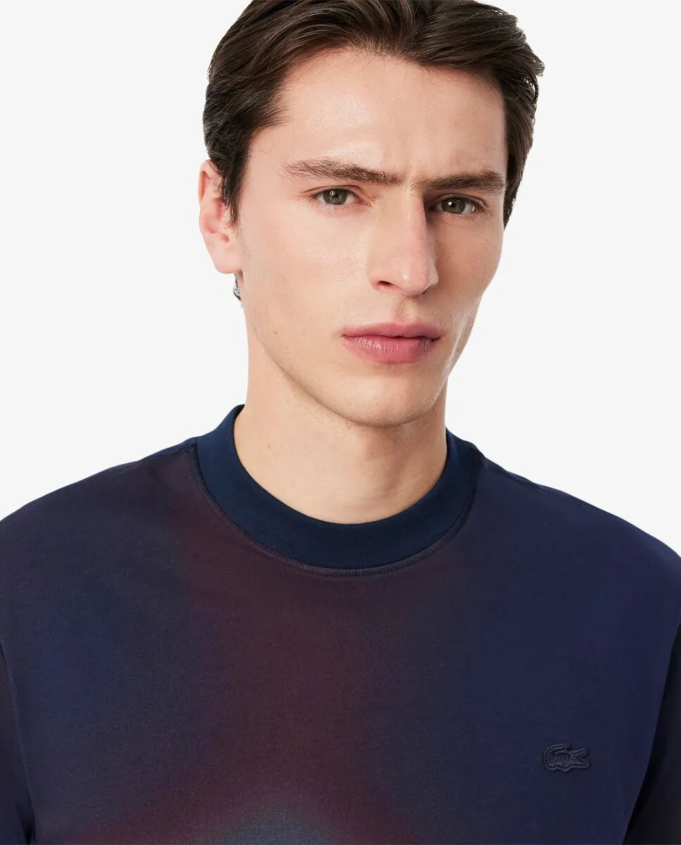 LACOSTE Ombr  Print Jersey T-Shirt Blue LACOSTE Ombr  Print Jersey T-Shirt Blue