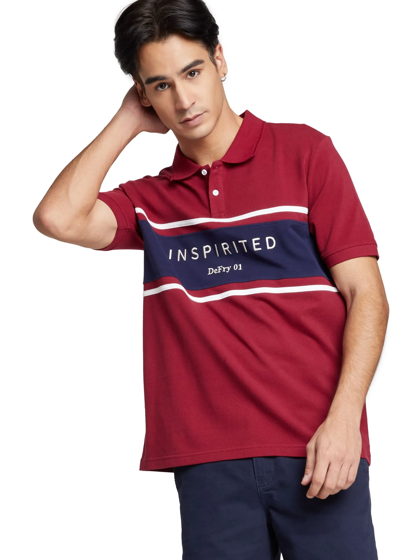 DEFRY 01 Men Polo Shirt 2412RPLM135 Red DEFRY 01 Men Polo Shirt 2412RPLM135 Red