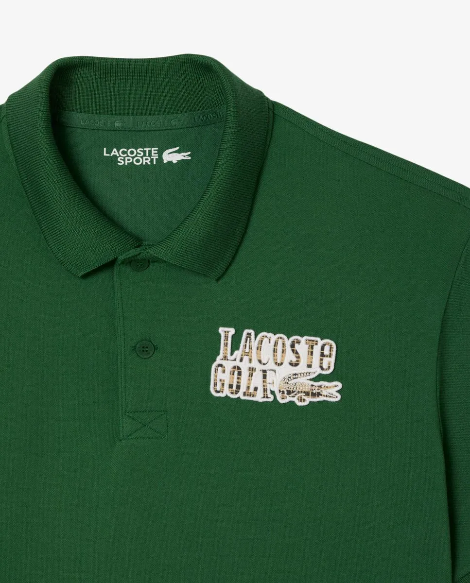 LACOSTE Relaxed Fit Mini-Piqu  Golf Polo Shirt Green LACOSTE Relaxed Fit Mini-Piqu  Golf Polo Shirt Green