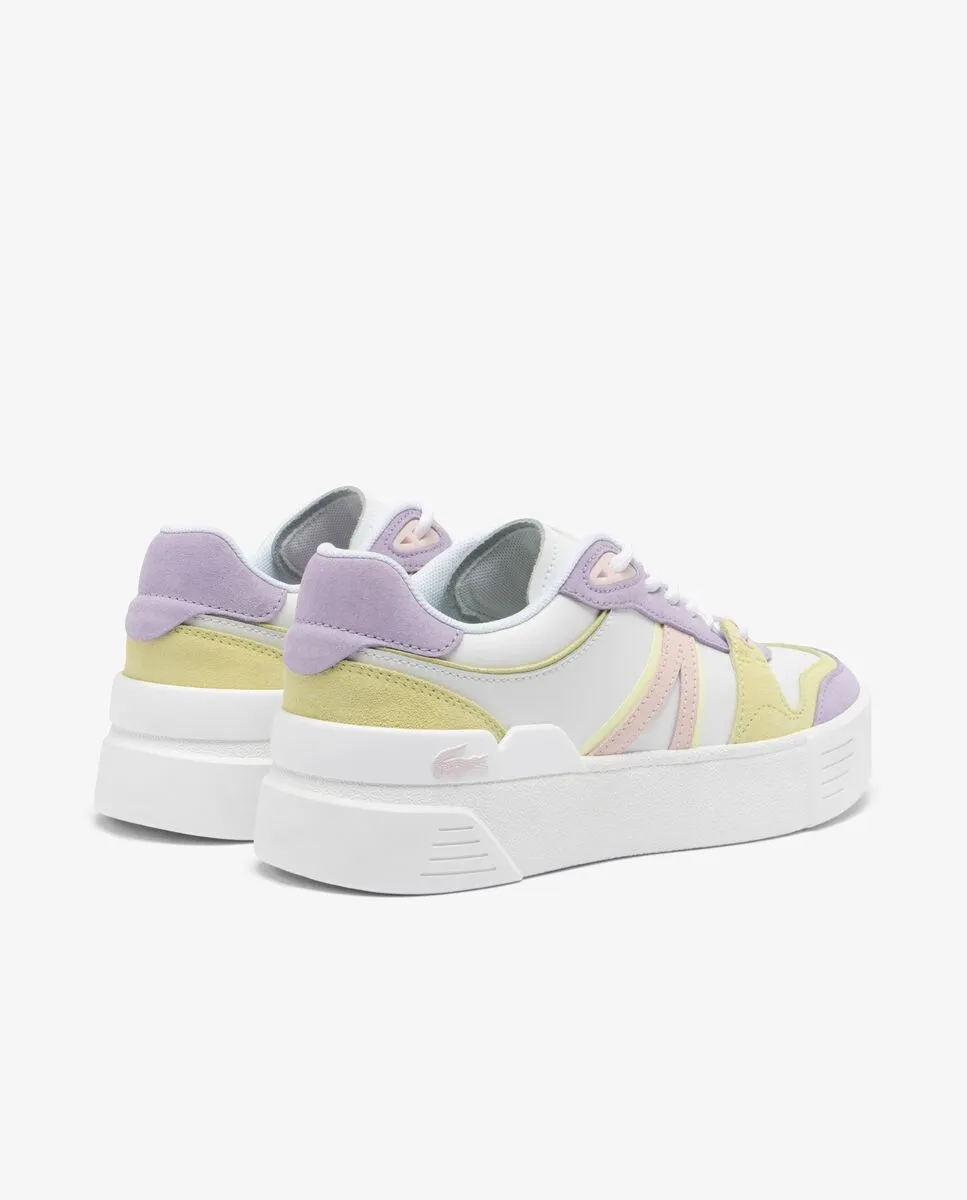LACOSTE Women’s L002 Evo Contrasted Leather Trainers White LACOSTE Women’s L002 Evo Contrasted Leather Trainers White
