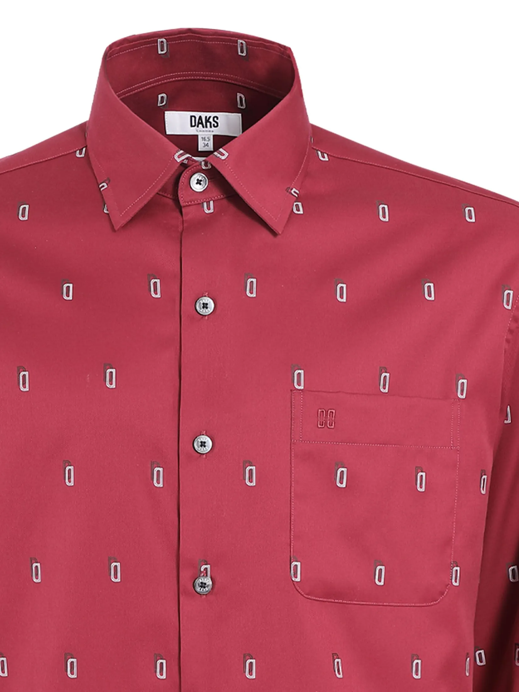 DAKS MEN Long Sleeve Shirt Smart Fit Red DAKS MEN Long Sleeve Shirt Smart Fit Red