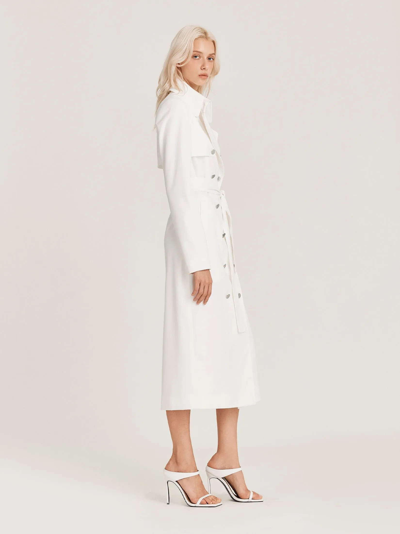 ASAVA (AW24 )Milana Trench Women Dress White ASAVA (AW24 )Milana Trench Women Dress White
