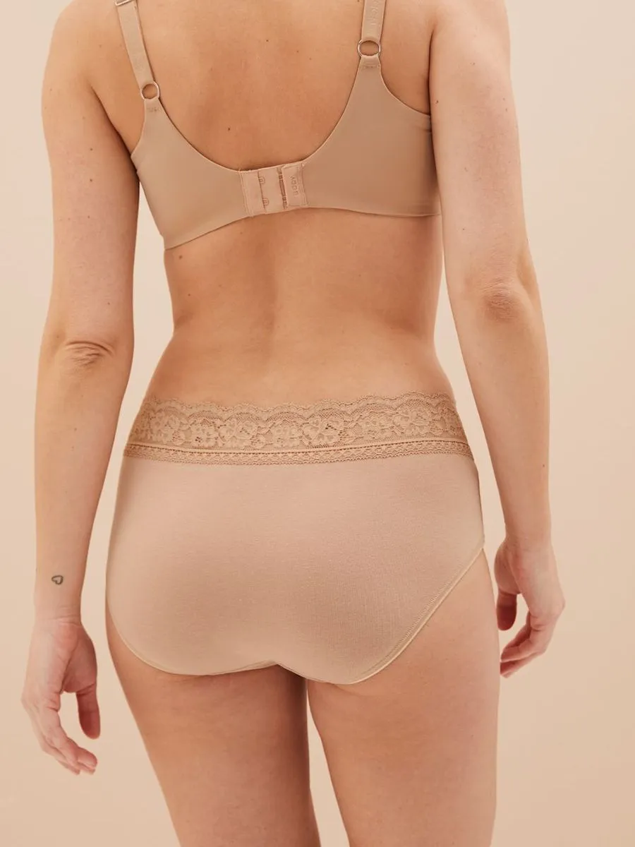 MARKS & SPENCER Women Panties High Rise Shorts Lace Waist Cotton Lycra 5 pcs MARKS & SPENCER Women Panties High Rise Shorts Lace Waist Cotton Lycra 5 pcs