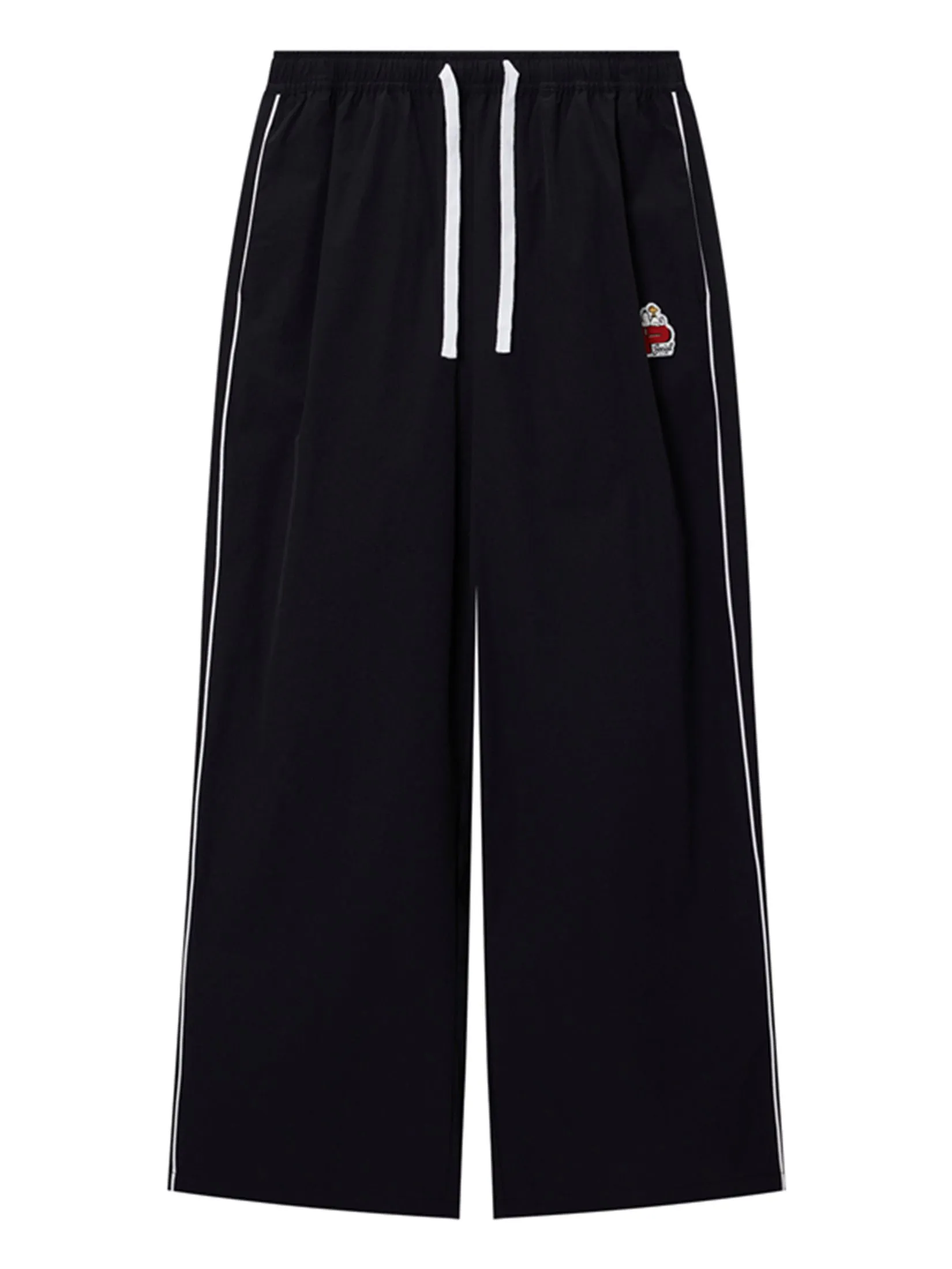 GIORDANO Women's Wide Leg Woven Pants (Snoopy) Black GIORDANO Women's Wide Leg Woven Pants (Snoopy) Black