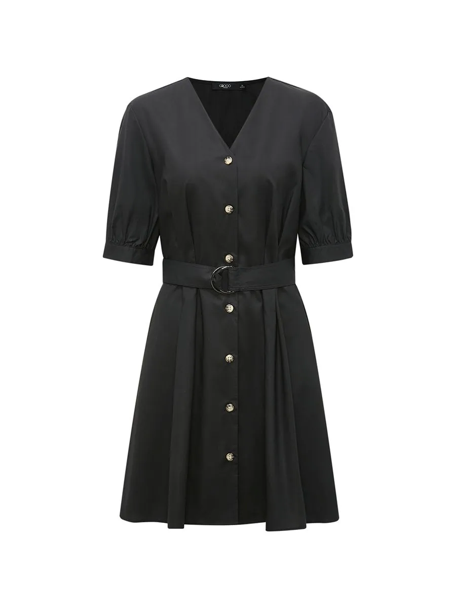 G2000 Women Clothing Cotton Tencel Shirt Dress Fit & Flare Shape - Black G2000 Women Clothing Cotton Tencel Shirt Dress Fit & Flare Shape - Black
