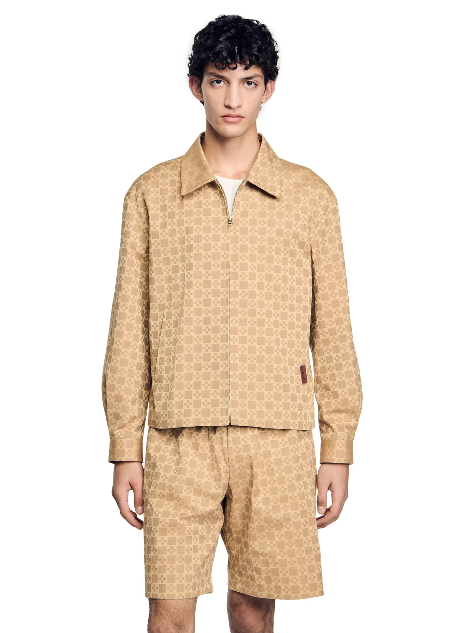 SANDRO Square Cross Zip-Up Jacket SANDRO Square Cross Zip-Up Jacket