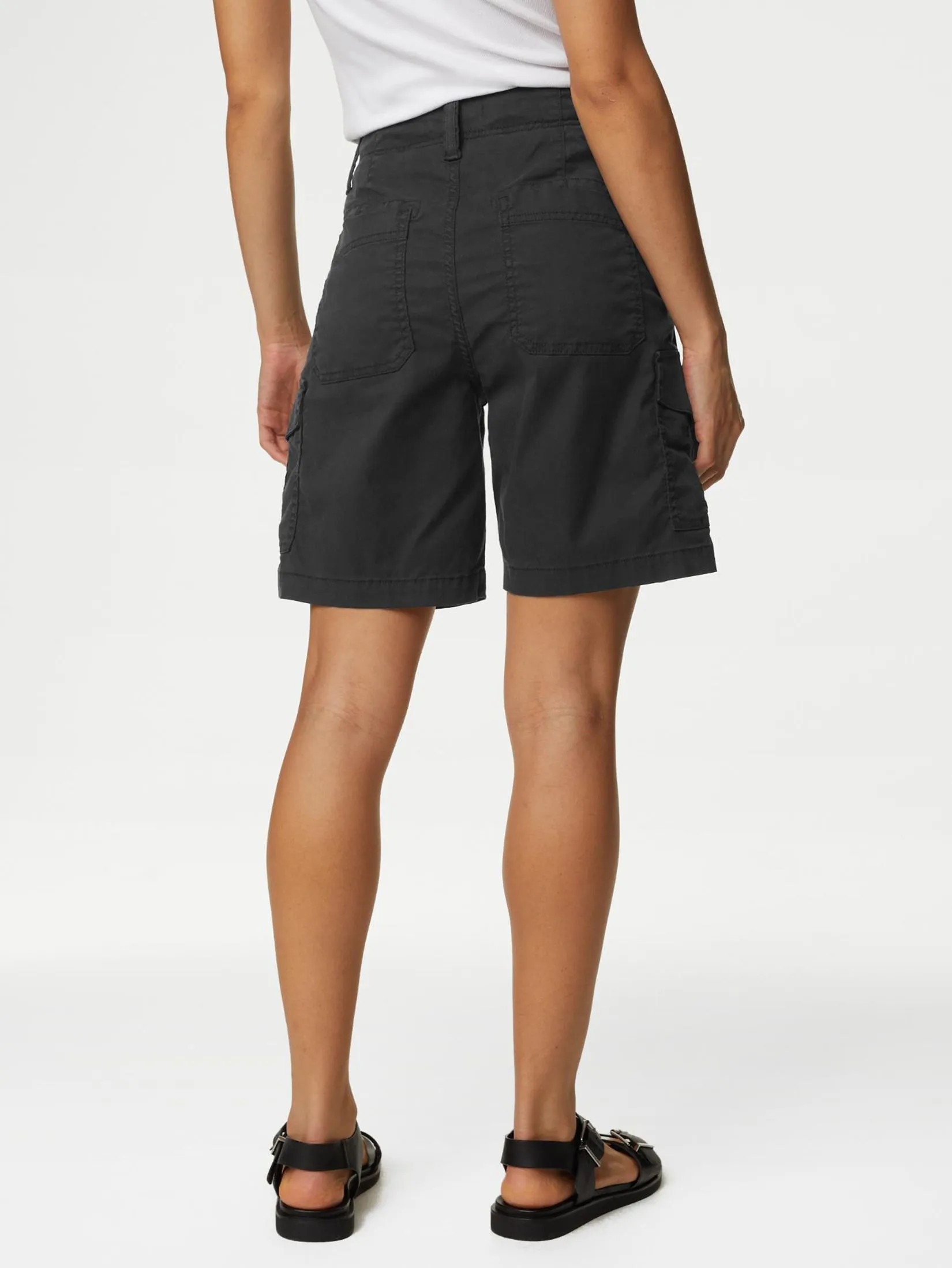 MARKS & SPENCER Women Shorts Lyocell Rich Cargo Tea Dyed MARKS & SPENCER Women Shorts Lyocell Rich Cargo Tea Dyed