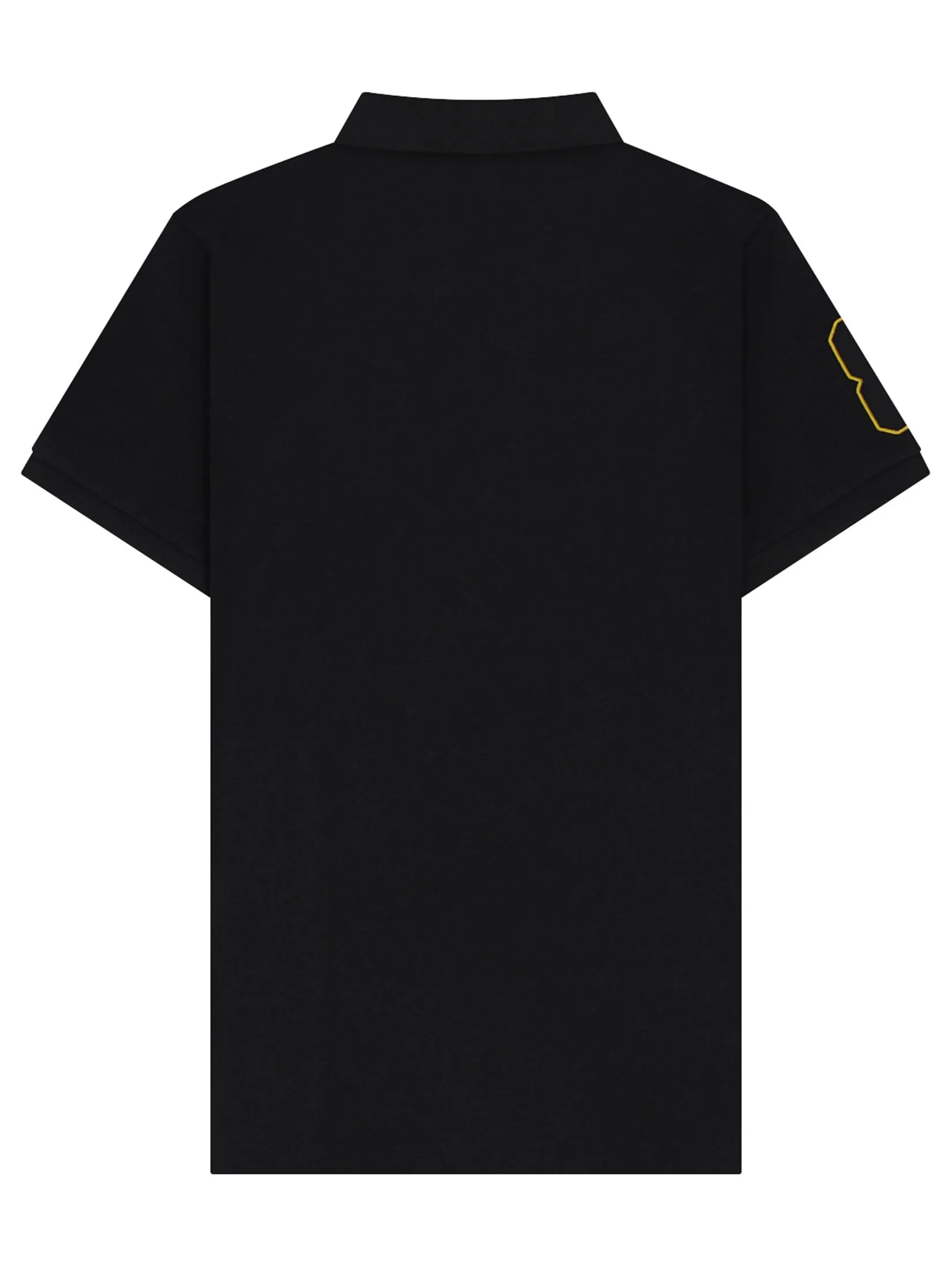 GIORDANO Men's Pique Slim Fit Embroidery Napoleon Polo Signature Black GIORDANO Men's Pique Slim Fit Embroidery Napoleon Polo Signature Black