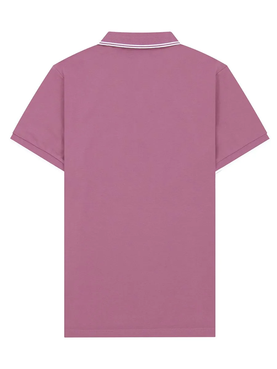 GIORDANO Men's Cotton Lycra Solid Polo Wisful Mauve Purple GIORDANO Men's Cotton Lycra Solid Polo Wisful Mauve Purple