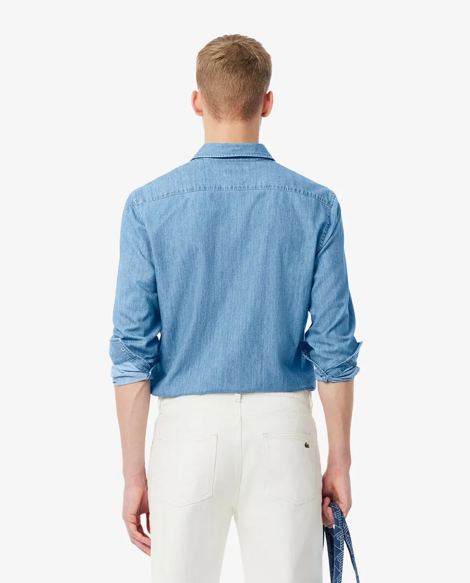 LACOSTE Regular Fit Lightweight Denim Shirt Blue LACOSTE Regular Fit Lightweight Denim Shirt Blue