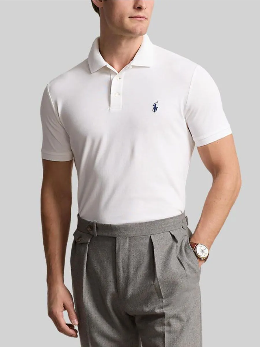 POLO RALPH LAUREN Men Polo-Custom Slim Fit Stretch Mesh Polo Shirt MNPOKNI1N822982-White POLO RALPH LAUREN Men Polo-Custom Slim Fit Stretch Mesh Polo Shirt MNPOKNI1N822982-White