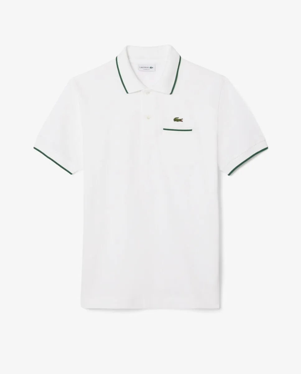 LACOSTE Classic Fit Pocket Accent L.12.12 Polo Shirt White LACOSTE Classic Fit Pocket Accent L.12.12 Polo Shirt White