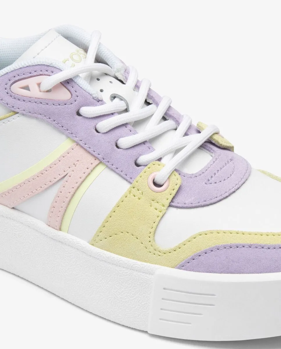 LACOSTE Women’s L002 Evo Contrasted Leather Trainers White LACOSTE Women’s L002 Evo Contrasted Leather Trainers White