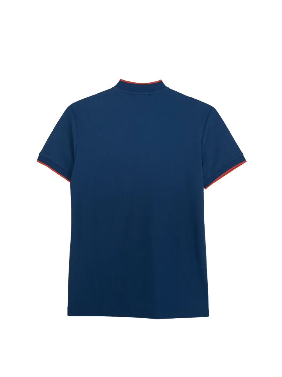 ELLE HOMME Men Mandarin collar shirt short sleeves Smart fit W8K912 - Navy Blue ELLE HOMME Men Mandarin collar shirt short sleeves Smart fit W8K912 - Navy Blue
