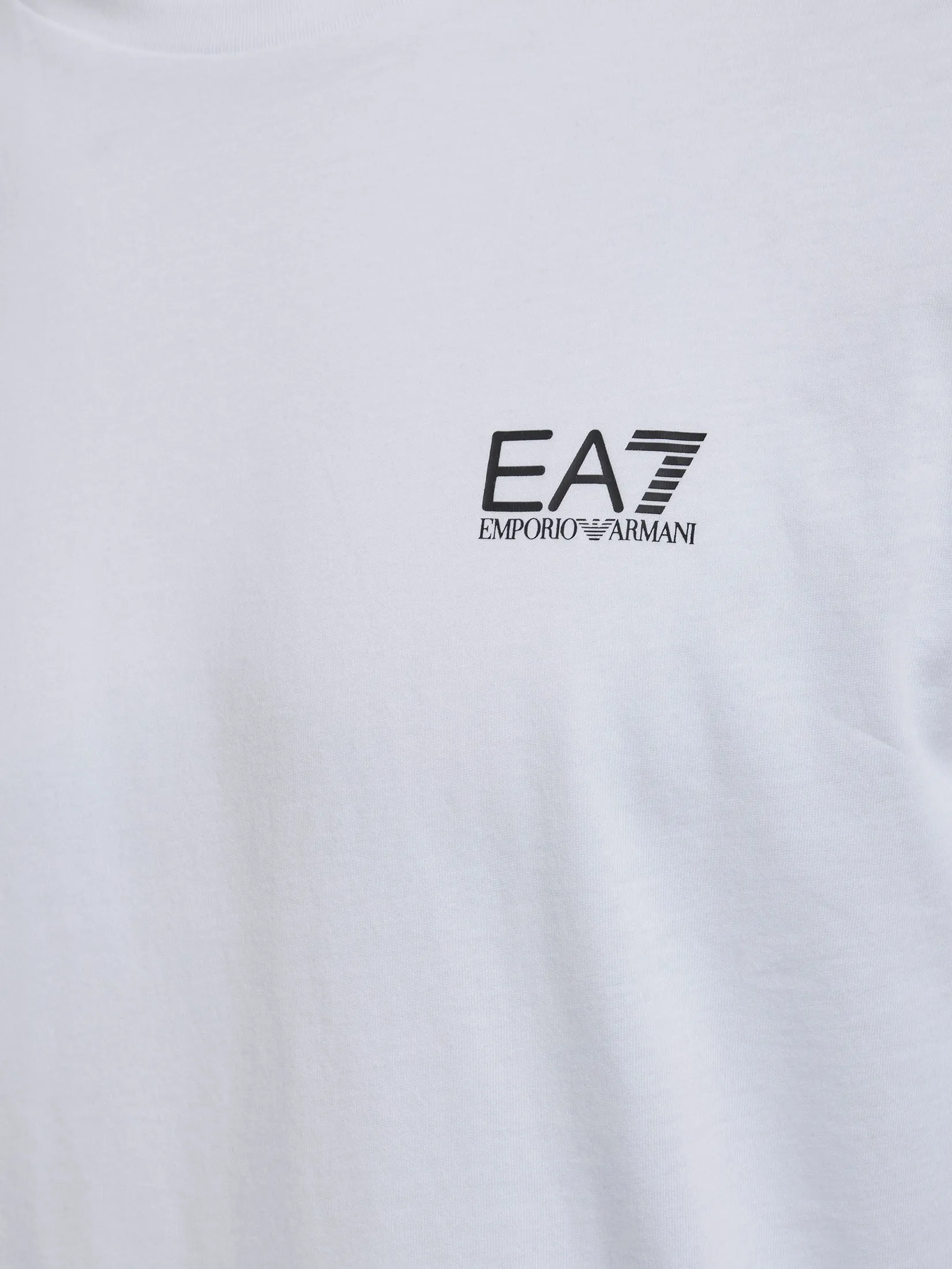 EA7 Men T-Shirt Short Sleeves Logo Print White/Black EA7 Men T-Shirt Short Sleeves Logo Print White/Black