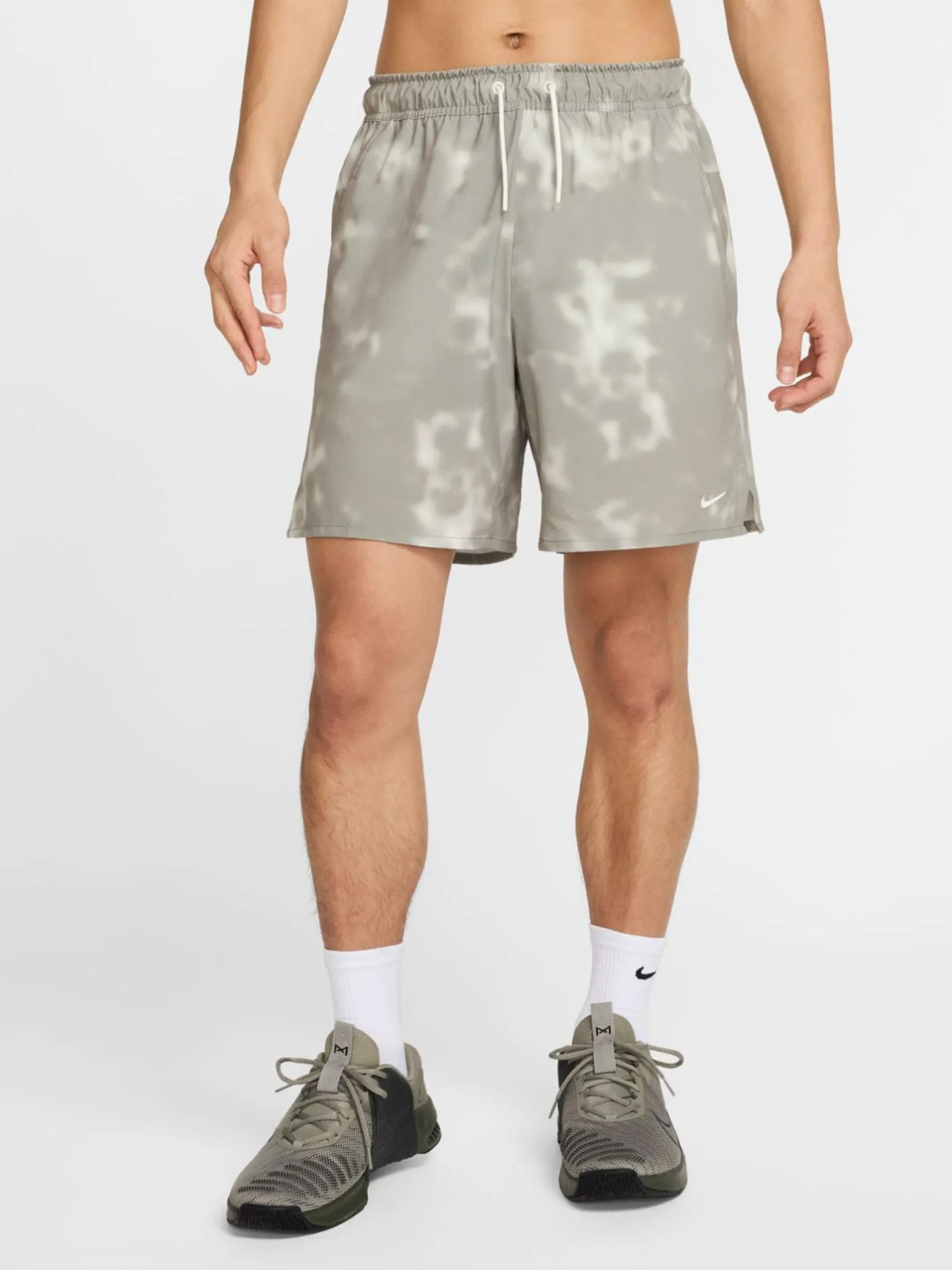 NIKE Men Shorts Sport Dri-Fit Unlined 7" Sail/Sail/Light Army/Sail NIKE Men Shorts Sport Dri-Fit Unlined 7" Sail/Sail/Light Army/Sail