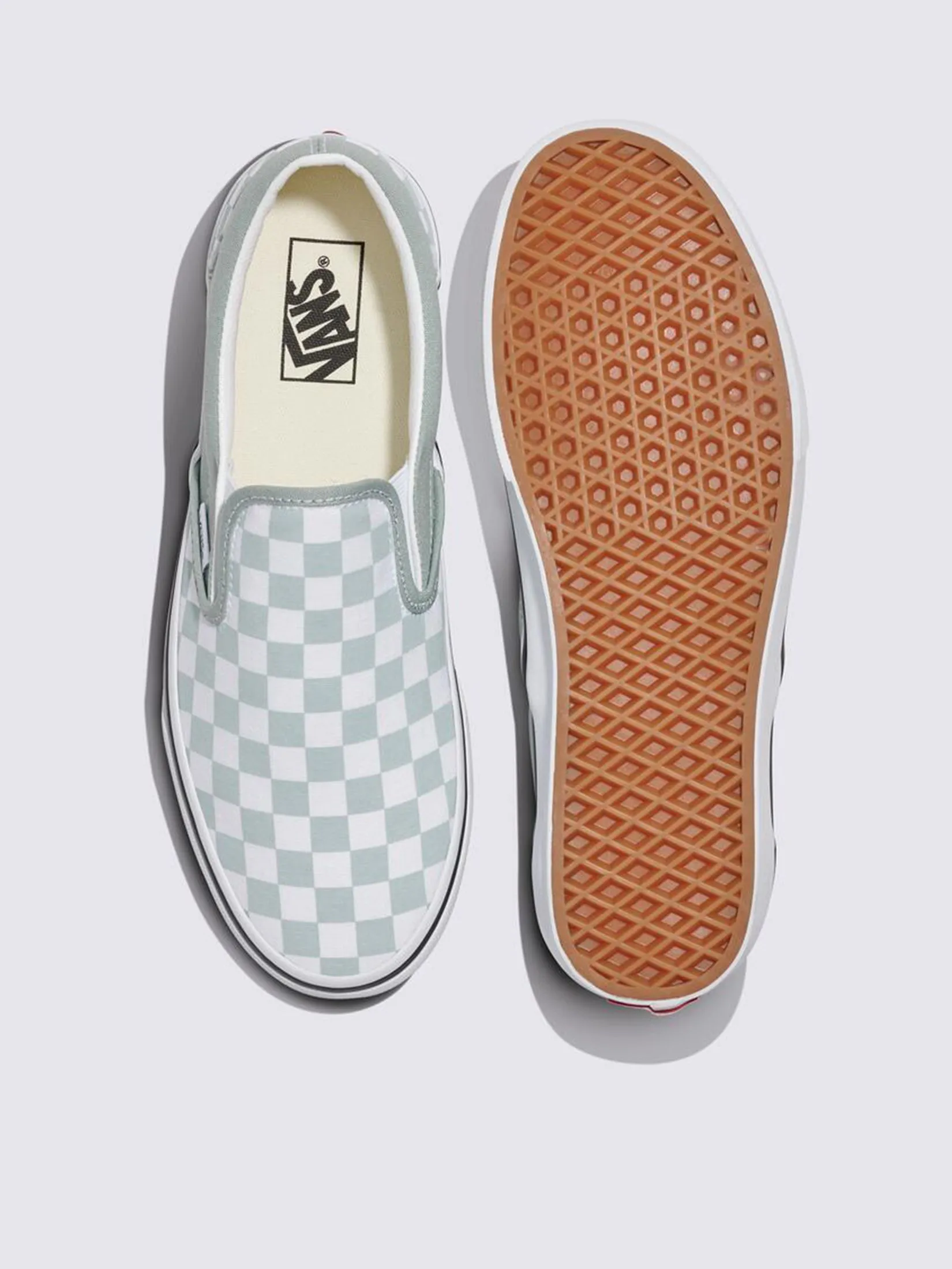 VANS Unisex Sneakers Classic Slip-On Color Theory Check / Pure Grey VANS Unisex Sneakers Classic Slip-On Color Theory Check / Pure Grey