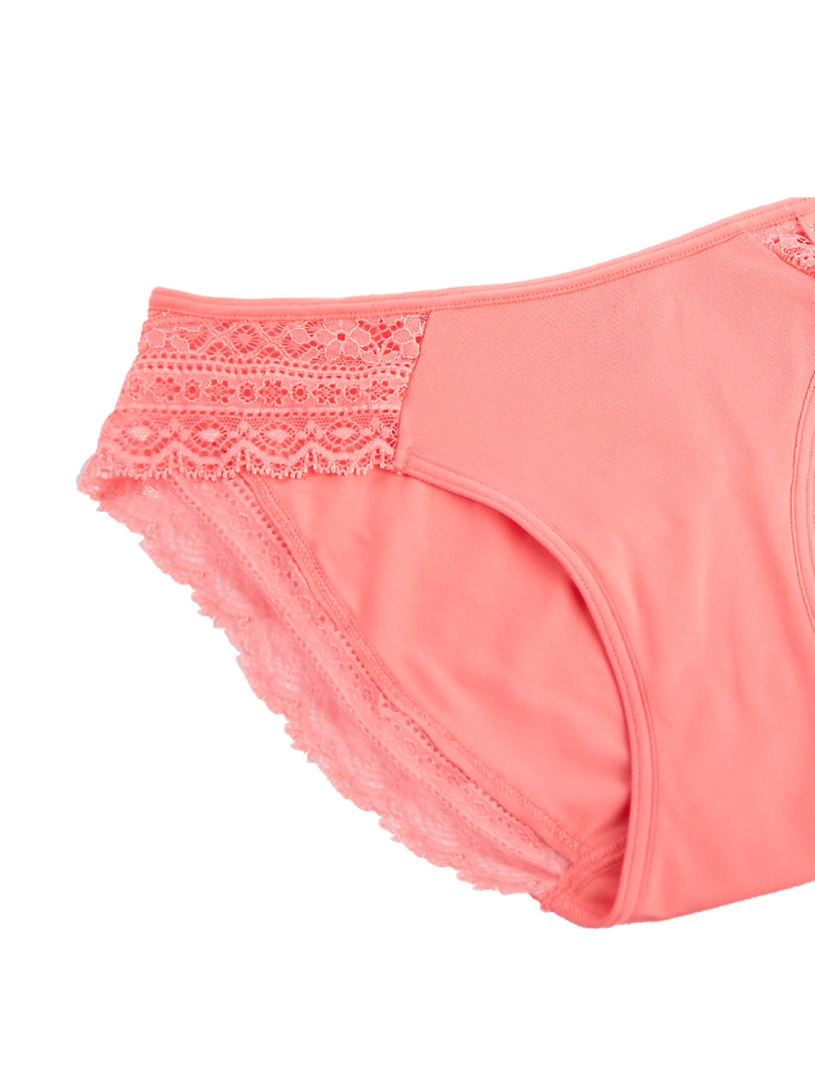 ELLE LINGERIE Women Bikini Lowrise Panties with Lace Decoration LU6733 - Light Pink ELLE LINGERIE Women Bikini Lowrise Panties with Lace Decoration LU6733 - Light Pink