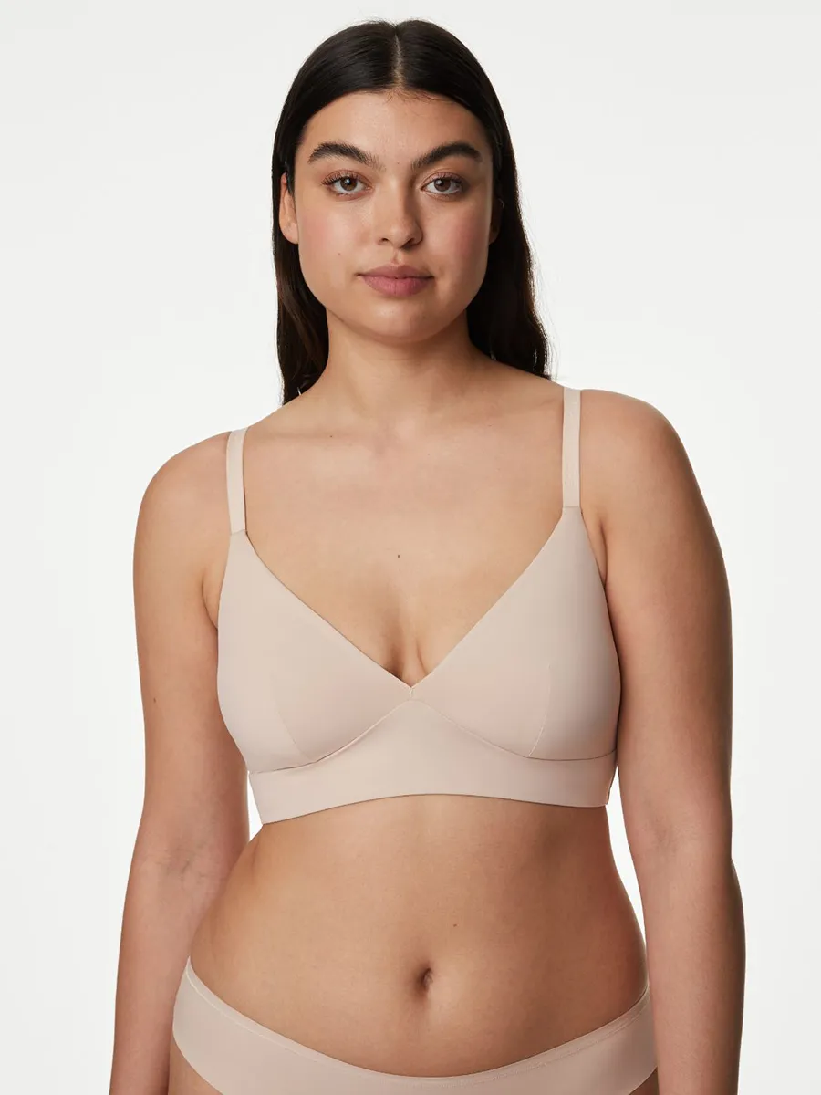 MARKS & SPENCER Women Bralette Flexifit Non Wired Almond MARKS & SPENCER Women Bralette Flexifit Non Wired Almond