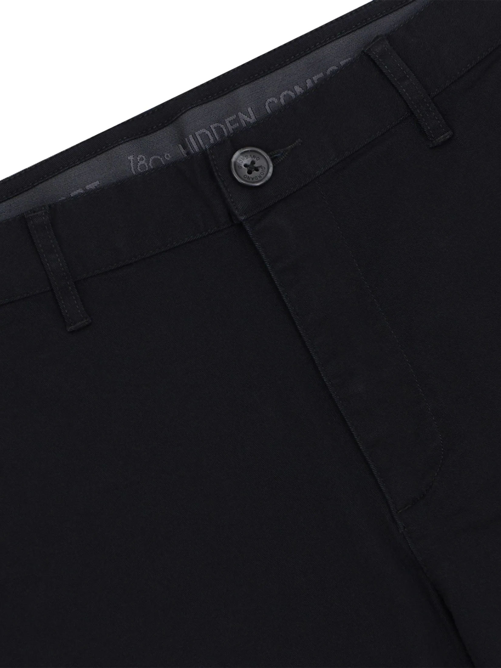 GIORDANO Men's Slim Easy Care Stretch Pants (180° Elastic Waist) Black GIORDANO Men's Slim Easy Care Stretch Pants (180° Elastic Waist) Black