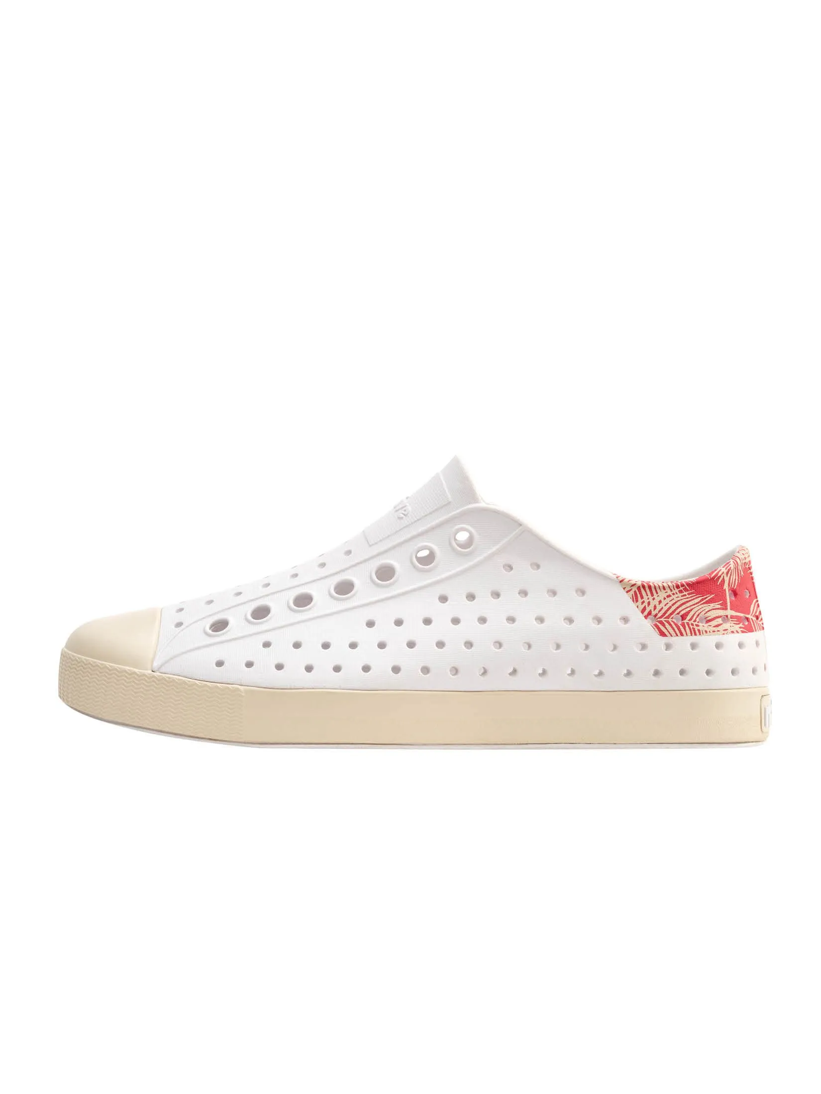 NATIVE Jefferson Block Wanderfoam Shell White/Bone White/Popsicle Palm Block NATIVE Jefferson Block Wanderfoam Shell White/Bone White/Popsicle Palm Block