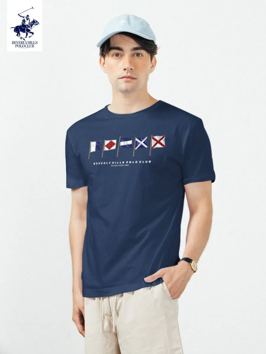 BEVERLY HILLS POLO CLUB Dark Blue Men T-Shirt REGULAR-FIT Model BNSR377
