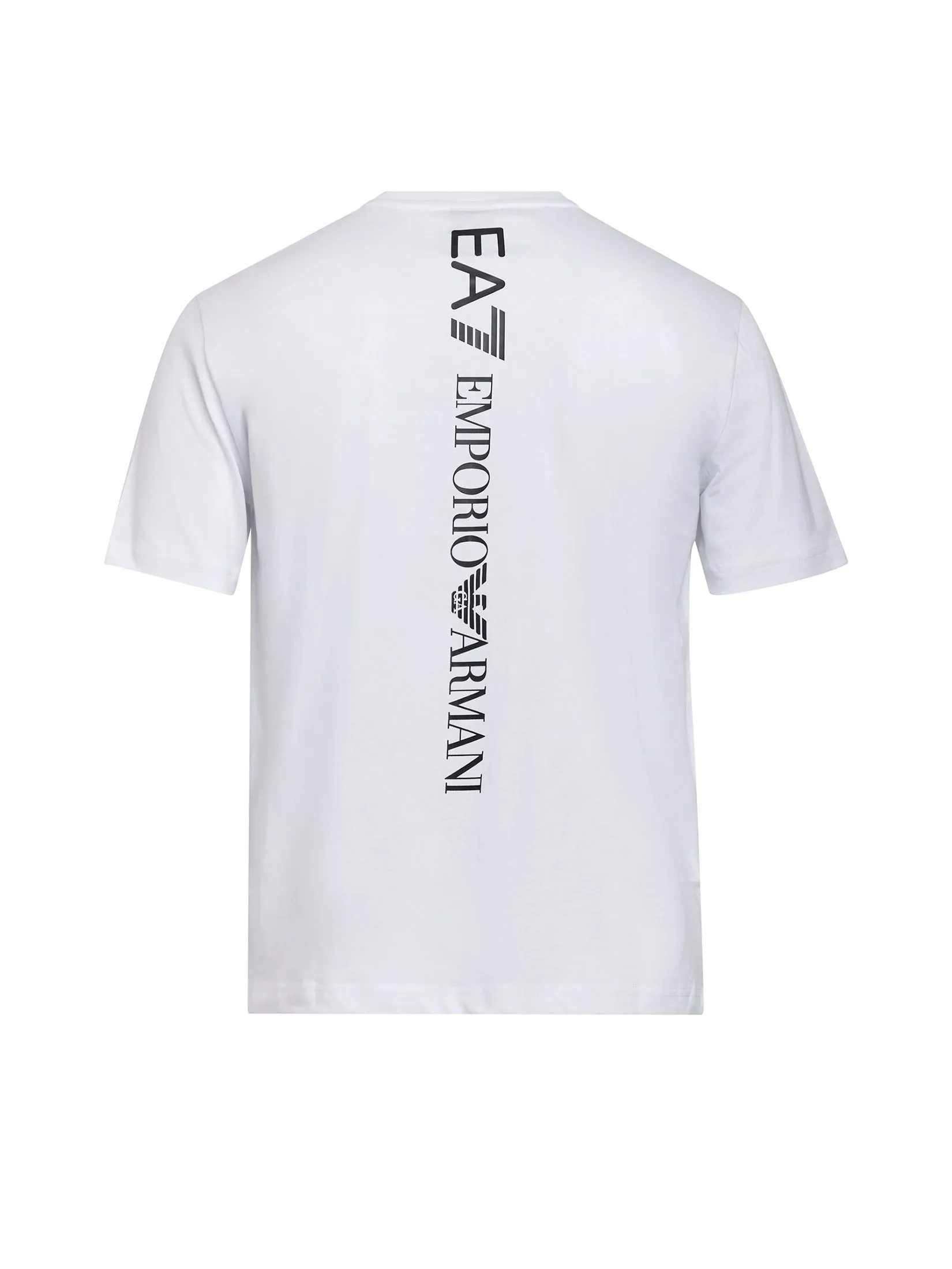 EA7 Men T-Shirt Short Sleeves Logo Print White/Black EA7 Men T-Shirt Short Sleeves Logo Print White/Black