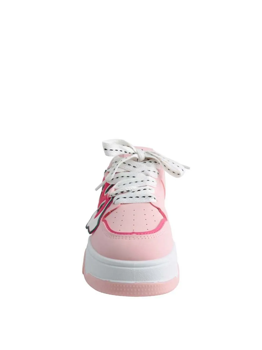 VILLAINS SF ENGROSS Women's Platform Comfort Chunky Sneakers PINK VILLAINS SF ENGROSS Women's Platform Comfort Chunky Sneakers PINK
