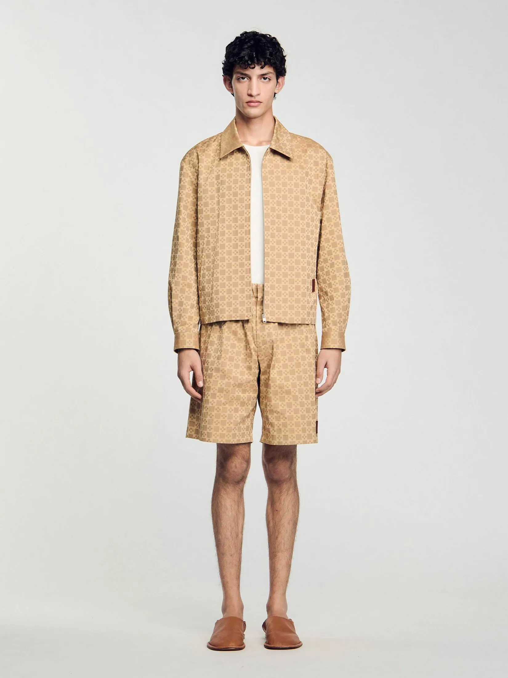 SANDRO Square Cross Zip-Up Jacket SANDRO Square Cross Zip-Up Jacket
