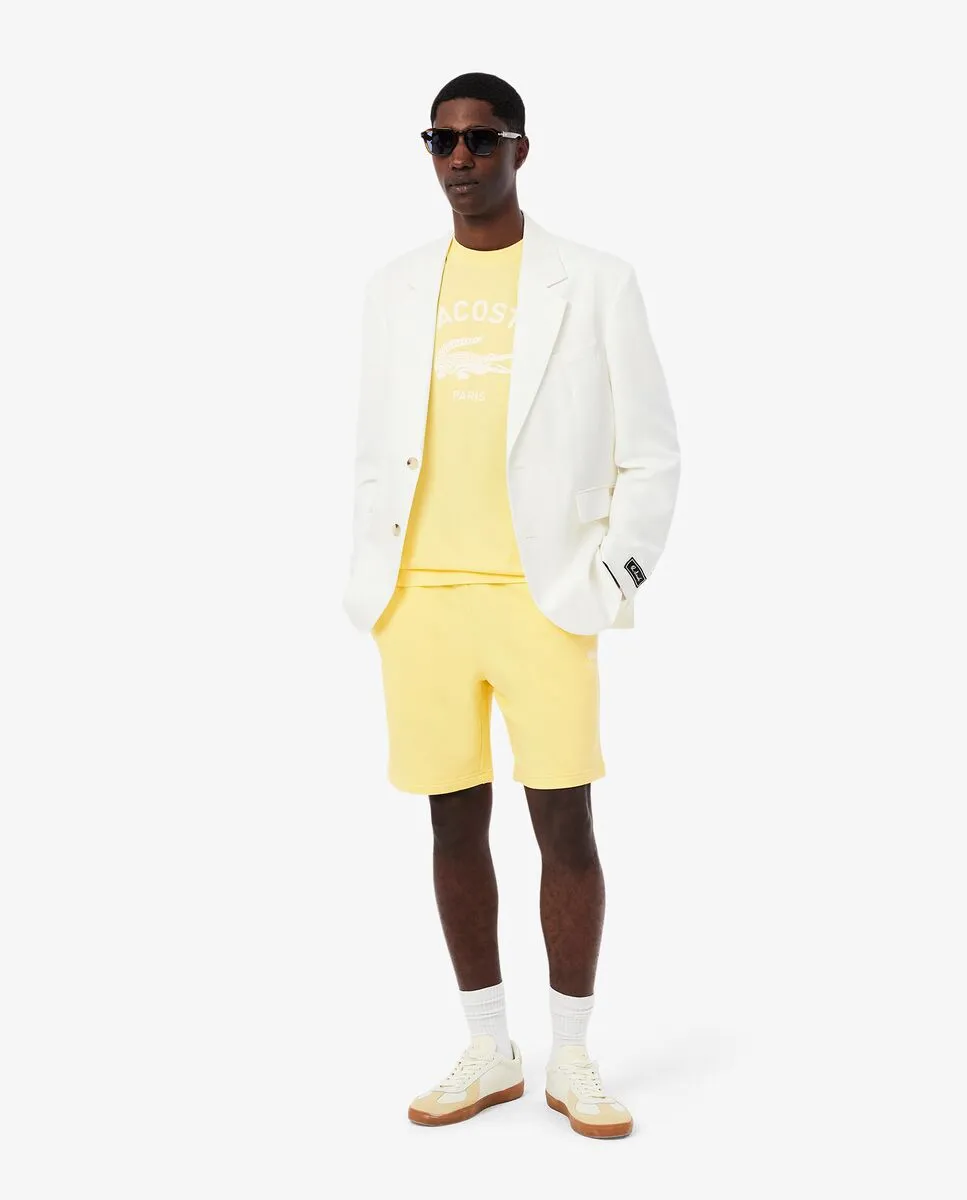 LACOSTE Signature Print Cotton T-Shirt Yellow LACOSTE Signature Print Cotton T-Shirt Yellow