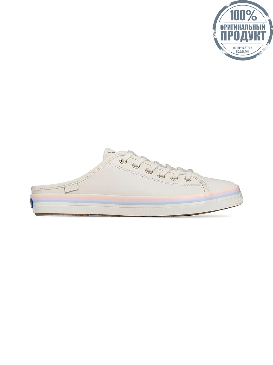 KEDS Women Kickstart Mule Leather Foxing Strip Egret/Multi KEDS Women Kickstart Mule Leather Foxing Strip Egret/Multi