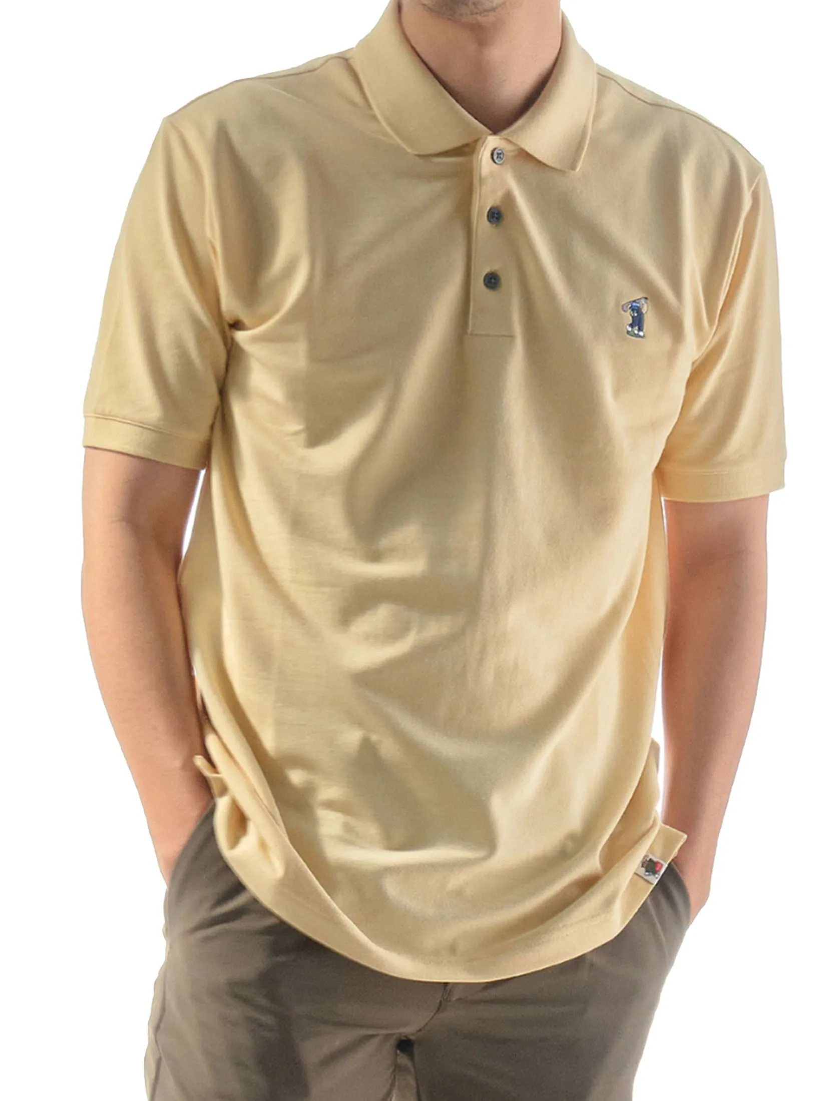 Era-won Men's Polo Slim Fit Art toy Collection Yellow Era-won Men's Polo Slim Fit Art toy Collection Yellow