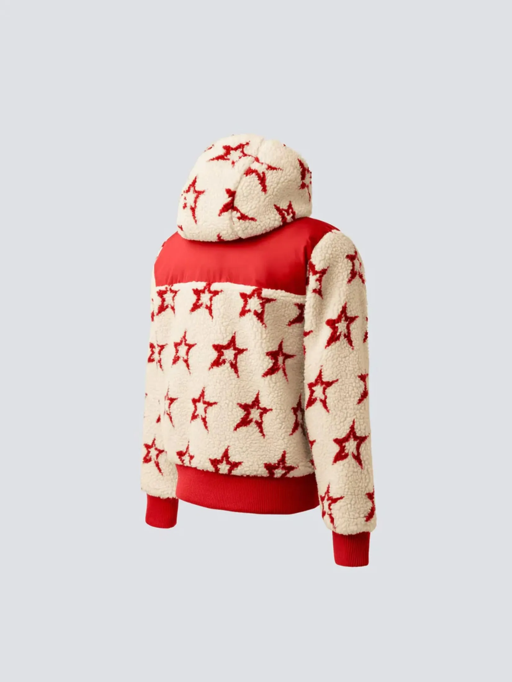 PERFECT MOMENT OSLO HOODIE KIDS IN SHERPA AND RED STAR PERFECT MOMENT OSLO HOODIE KIDS IN SHERPA AND RED STAR