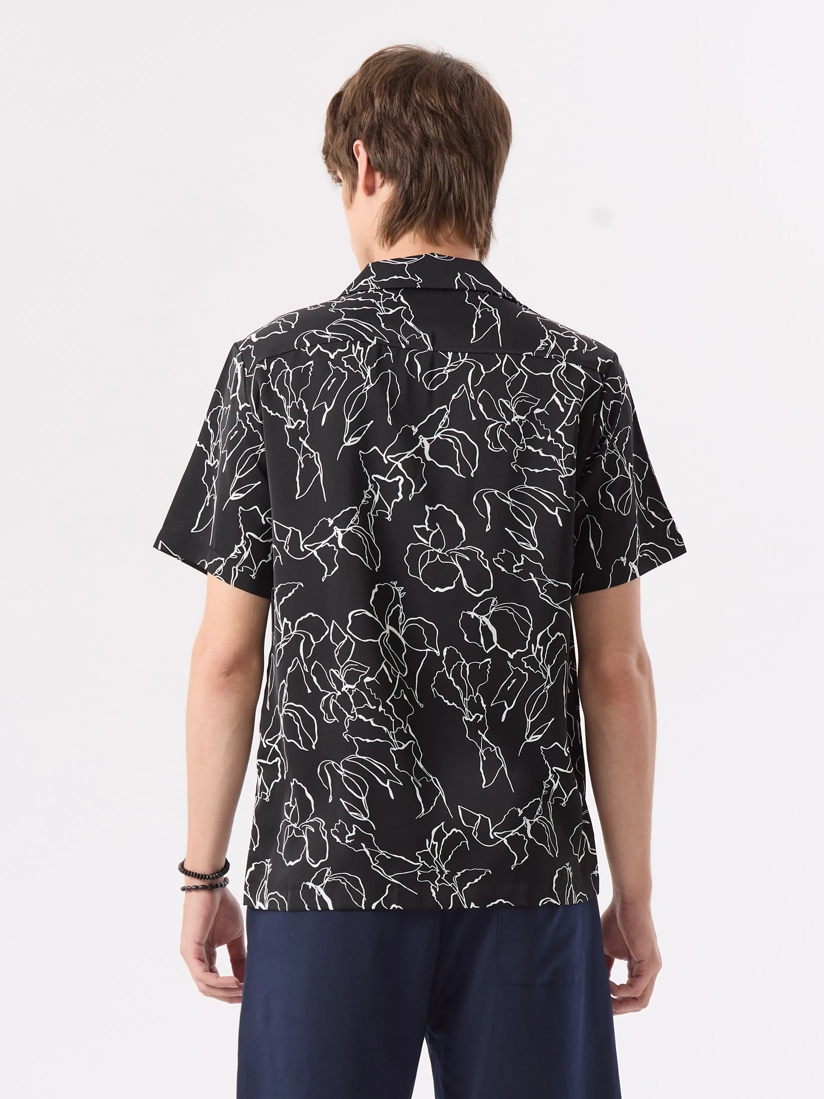 ESP Hawaiian Shirt Men Black ESP Hawaiian Shirt Men Black