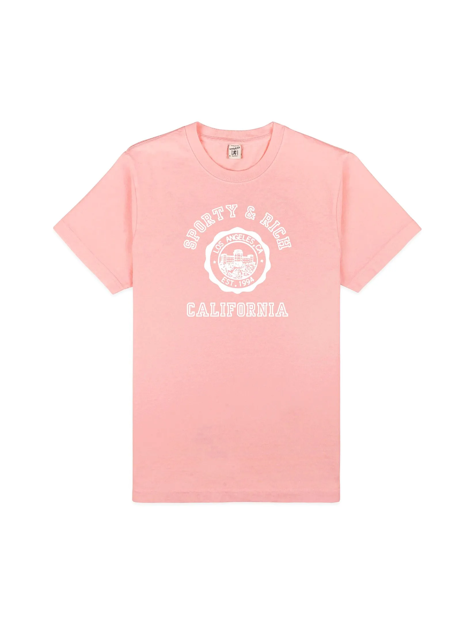 SPORTY & RICH Unisex T-Shirt California Emblem Soft- Carnation/White SPORTY & RICH Unisex T-Shirt California Emblem Soft- Carnation/White