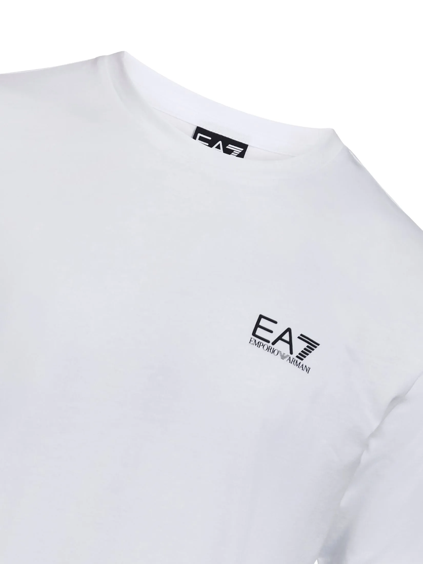 EA7 Men T-Shirt Short Sleeves Logo Print White/Black EA7 Men T-Shirt Short Sleeves Logo Print White/Black