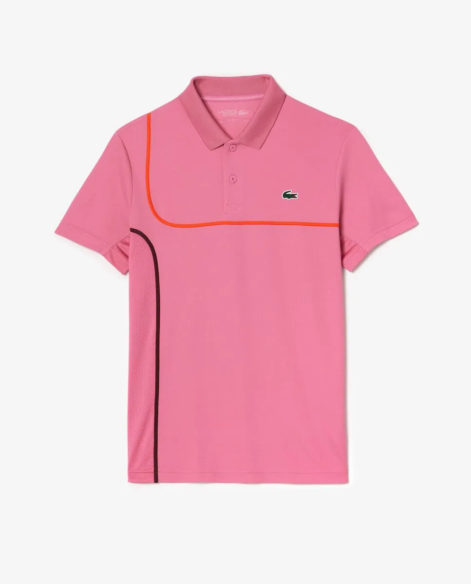 LACOSTE Regular Fit Ultra Dry Piqu  Tennis Polo Shirt Pink LACOSTE Regular Fit Ultra Dry Piqu  Tennis Polo Shirt Pink