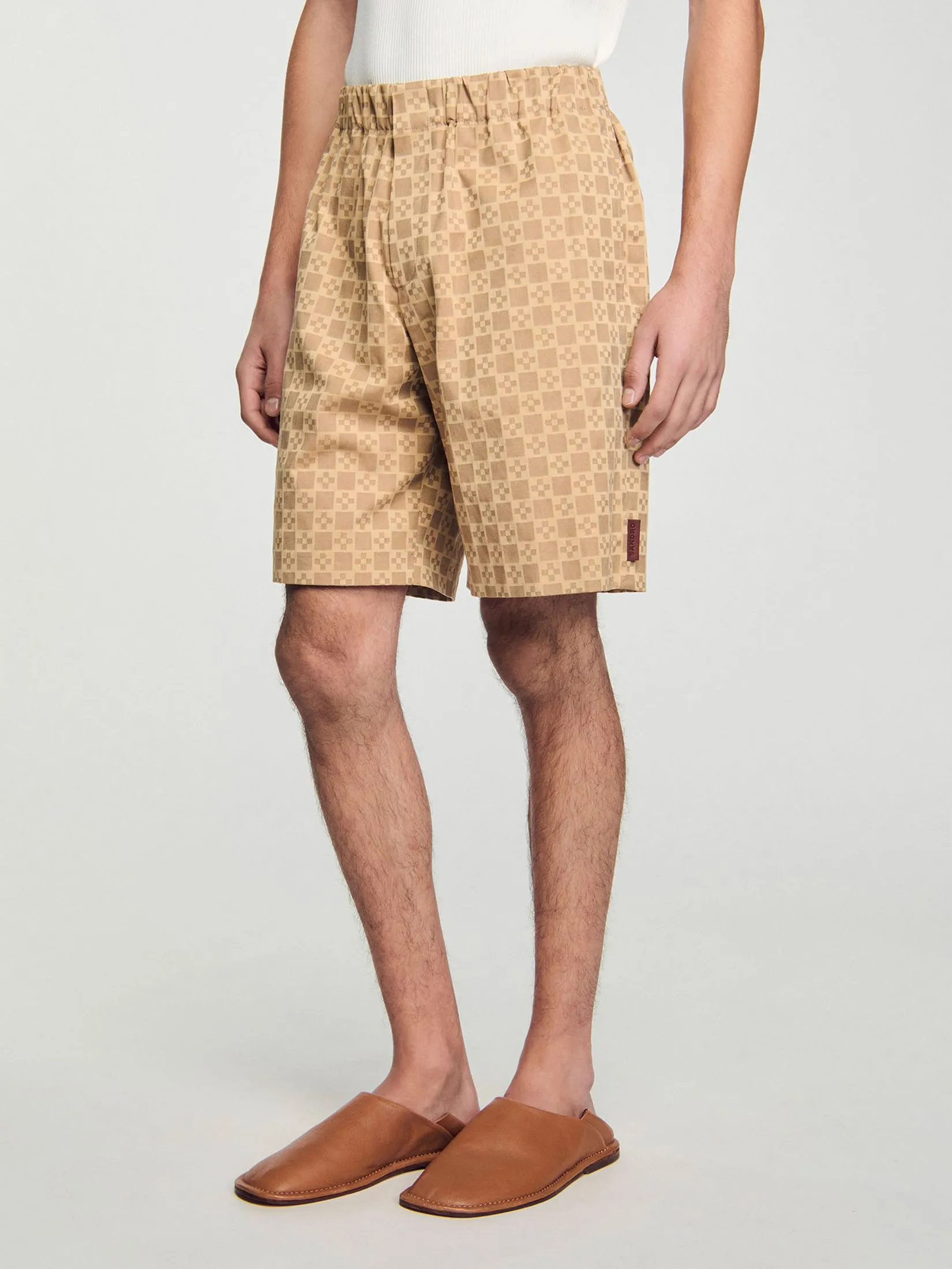 SANDRO Square Cross Jacquard Shorts