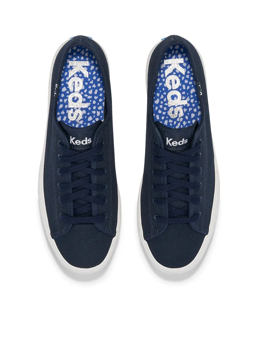 KEDS Women Triple Up Canvas Bottom Foxing Stripe Blue KEDS Women Triple Up Canvas Bottom Foxing Stripe Blue