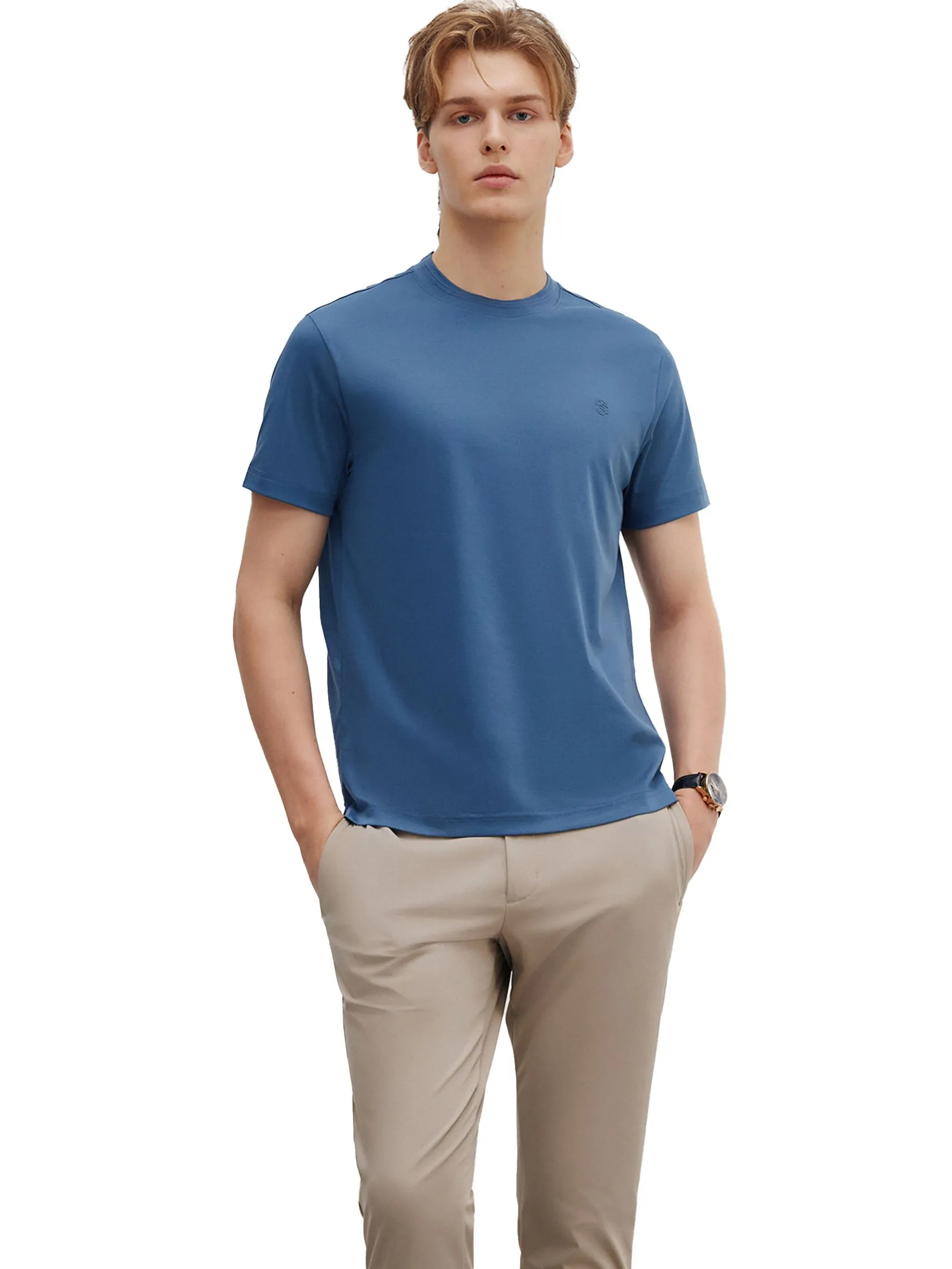 G2000 Men Clothing Mercerized Cotton T-Shirt  Smart Fit - Blue G2000 Men Clothing Mercerized Cotton T-Shirt  Smart Fit - Blue