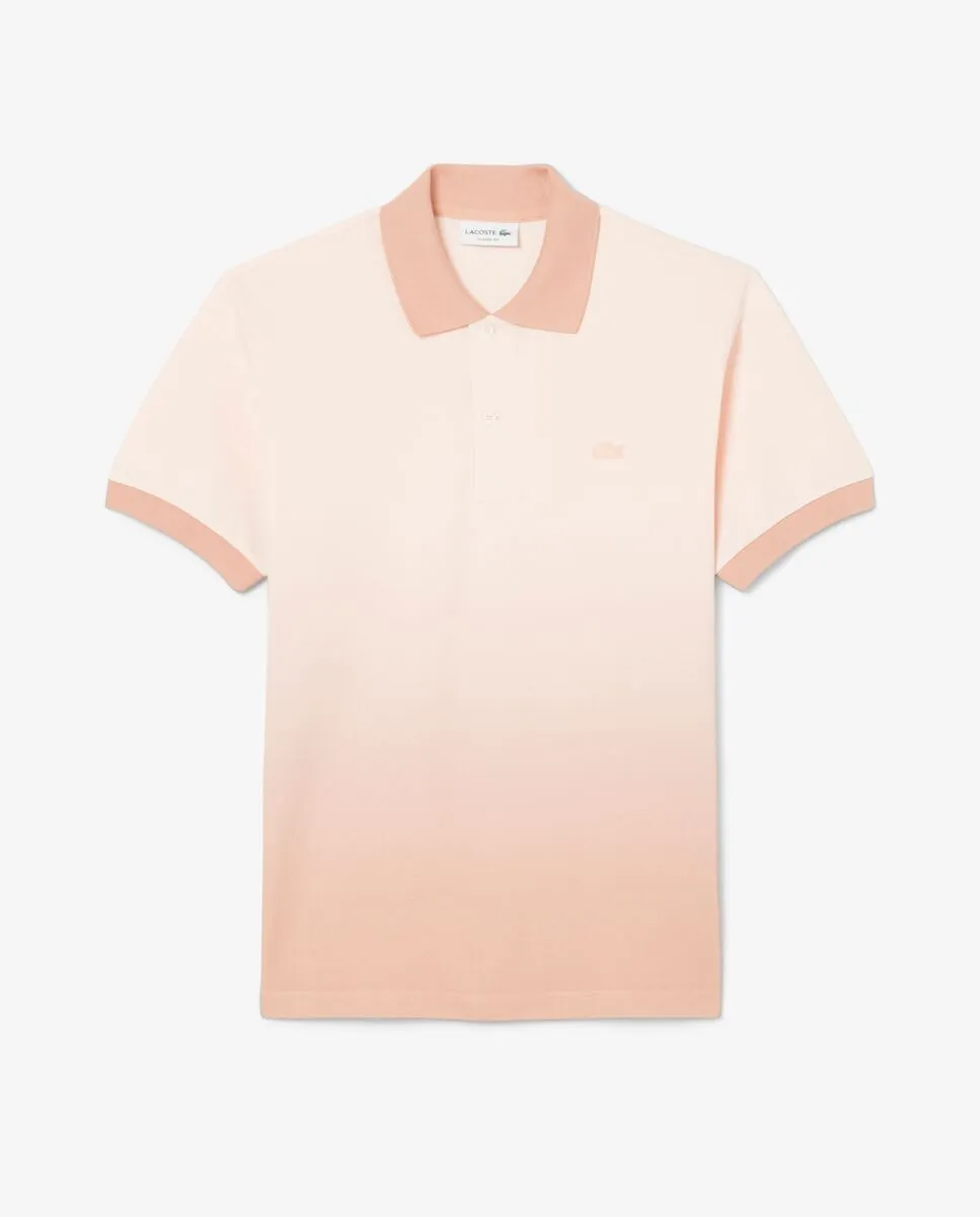 LACOSTE Classic Fit Ombr  Print L.12.12 Polo Shirt Pink LACOSTE Classic Fit Ombr  Print L.12.12 Polo Shirt Pink