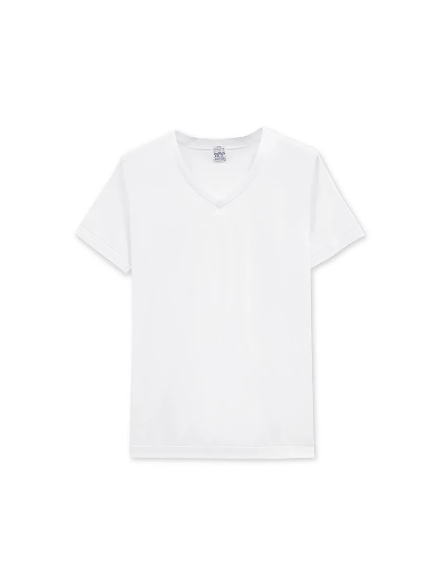 DOUBLE GOOSE White Double Goose T-Shirt V Neck Classic. DOUBLE GOOSE White Double Goose T-Shirt V Neck Classic.