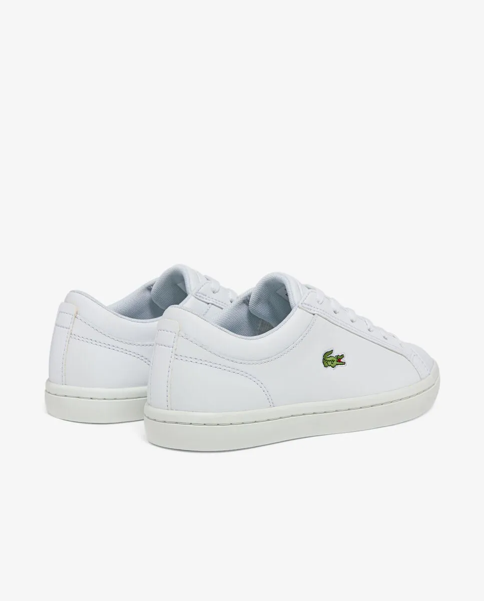 LACOSTE Women’s Straightset Leather Trainers White LACOSTE Women’s Straightset Leather Trainers White