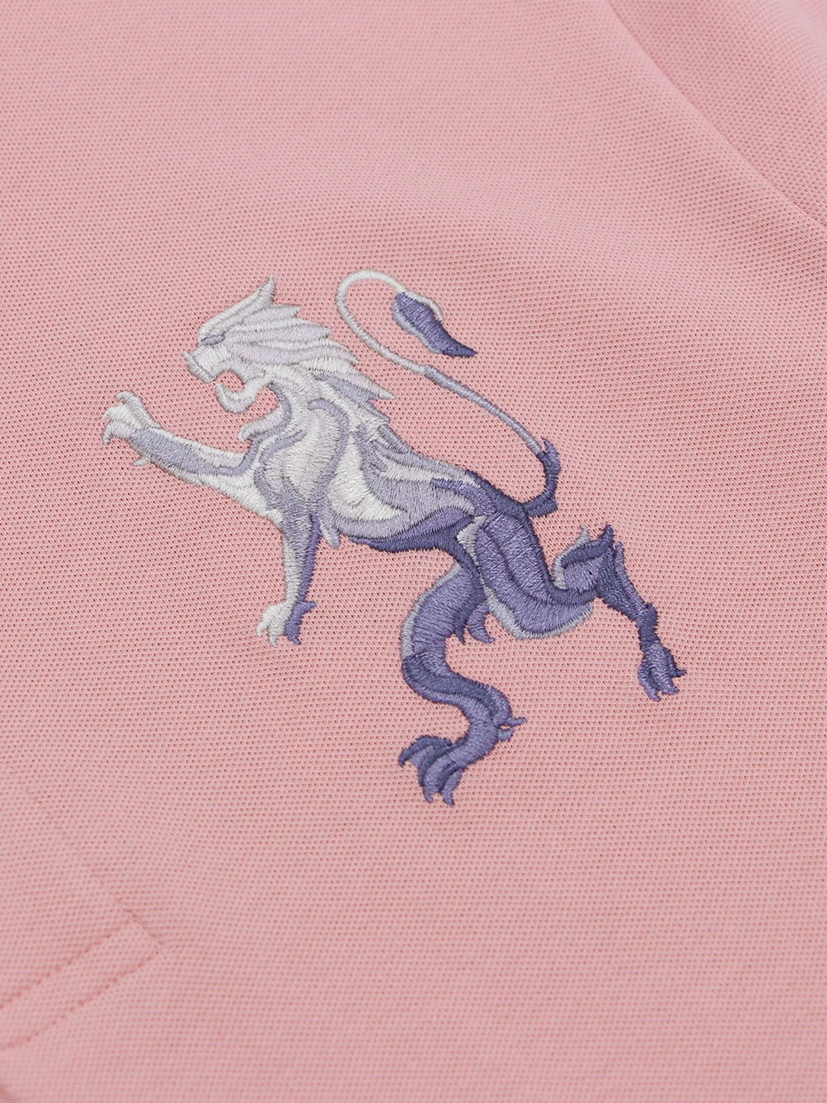 GIORDANO Men's Lycra Pique Embroidery Polo (3D Lion) Rose tan GIORDANO Men's Lycra Pique Embroidery Polo (3D Lion) Rose tan