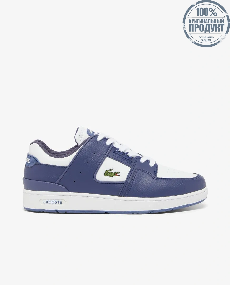 LACOSTE Men’s Court Cage Leather Sneakers Blue LACOSTE Men’s Court Cage Leather Sneakers Blue